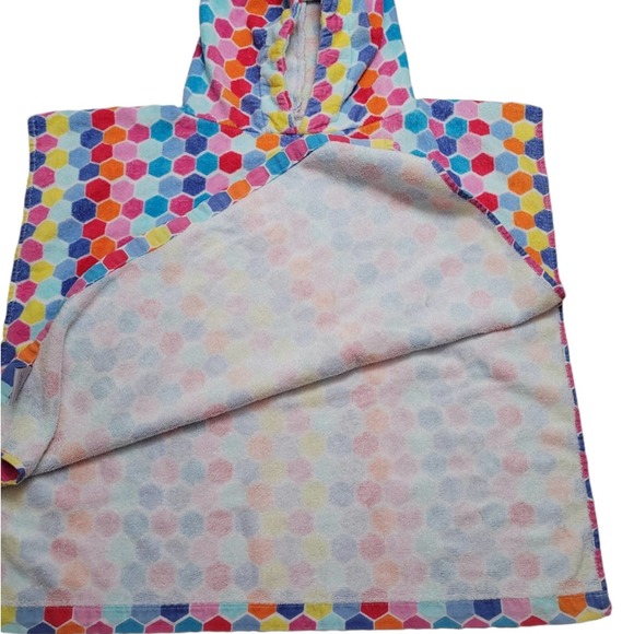 Seaside Kids Hooded Poncho Rainbow Tile One Size - Picture 2 of 7
